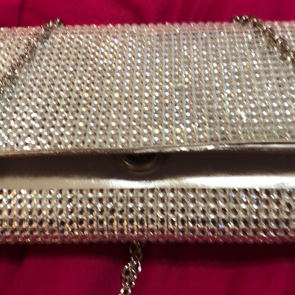 Aldo Silver Sequined Clutch Purse